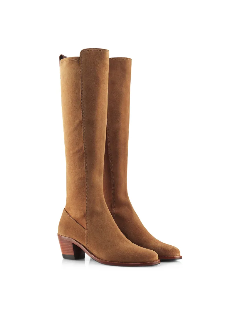 Fairfax and Favor Belgravia Heeled Boot in Tan Suede-1