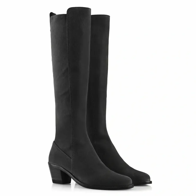 Fairfax and Favor Belgravia Heeled Boot in Black Suede-1