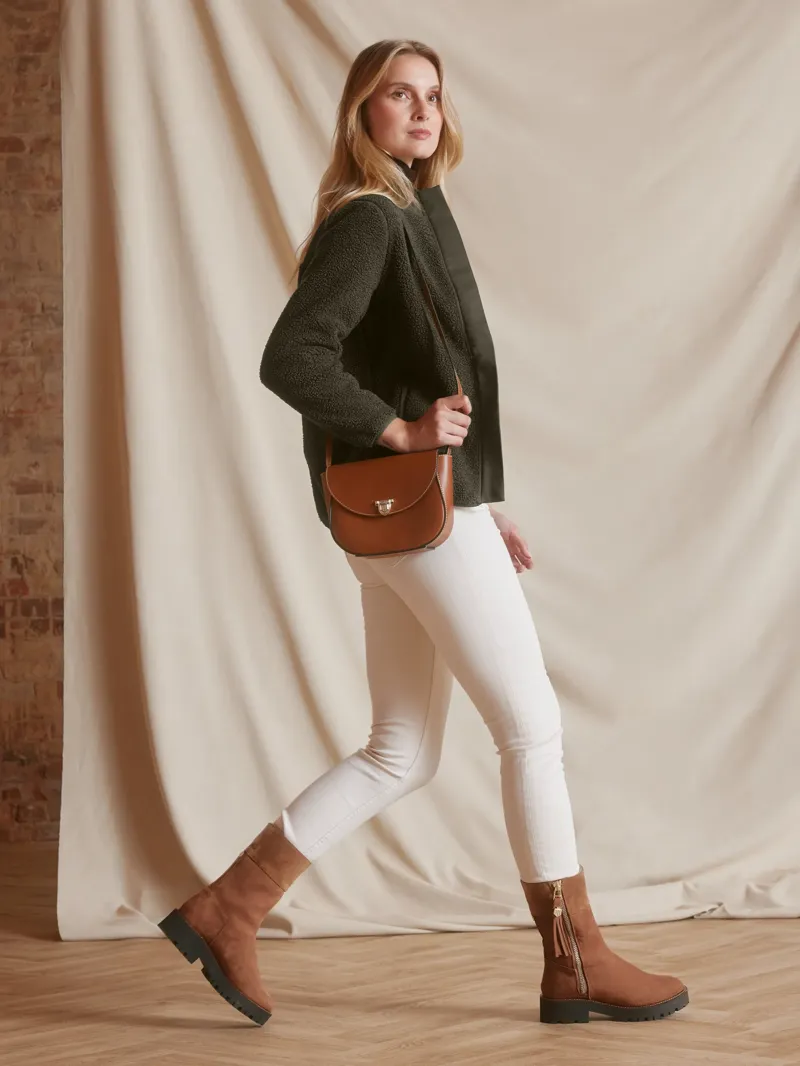 Fairfax and Favor Paris Shearling Lined Boot in Cognac Nubuck-5