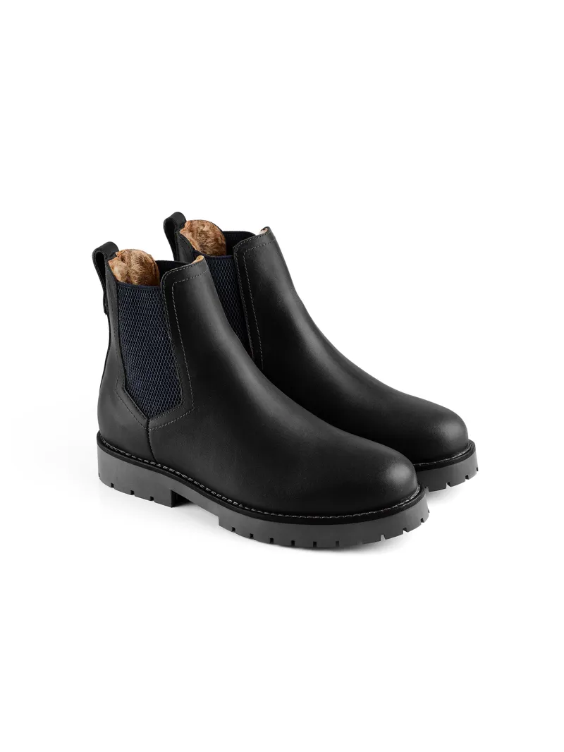 Fairfax and Favor Boudica Shearling Lined Ankle Boot in Black Leather-1