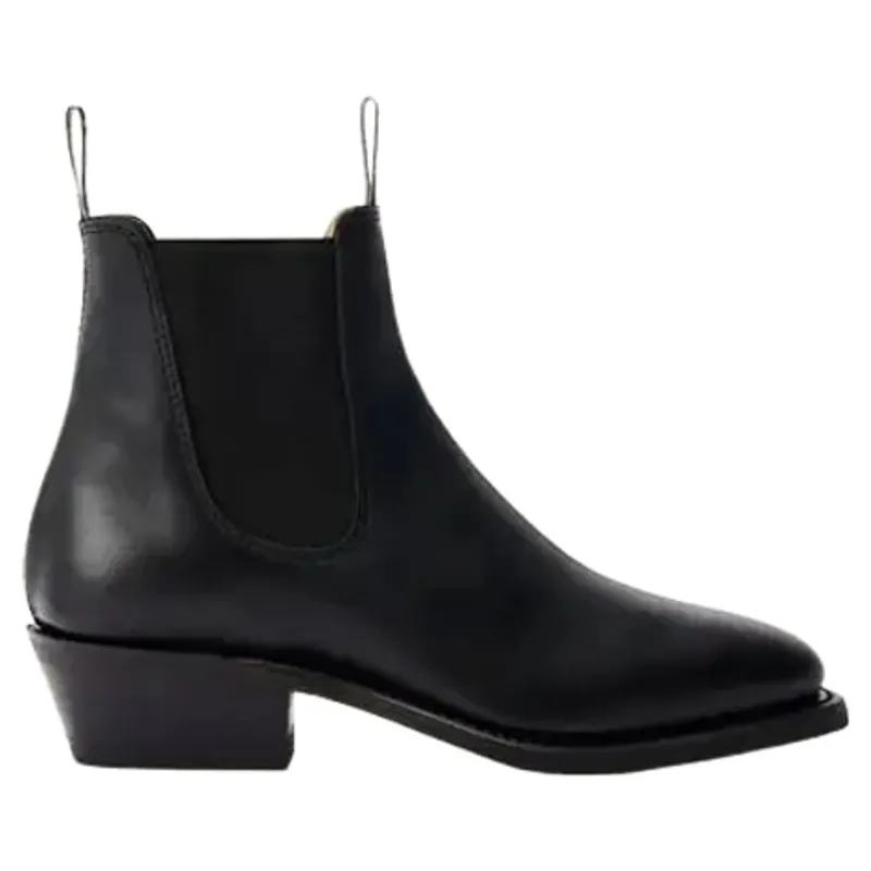 R M Williams Comfort Lady Yearling Chelsea Boot in Black Leather