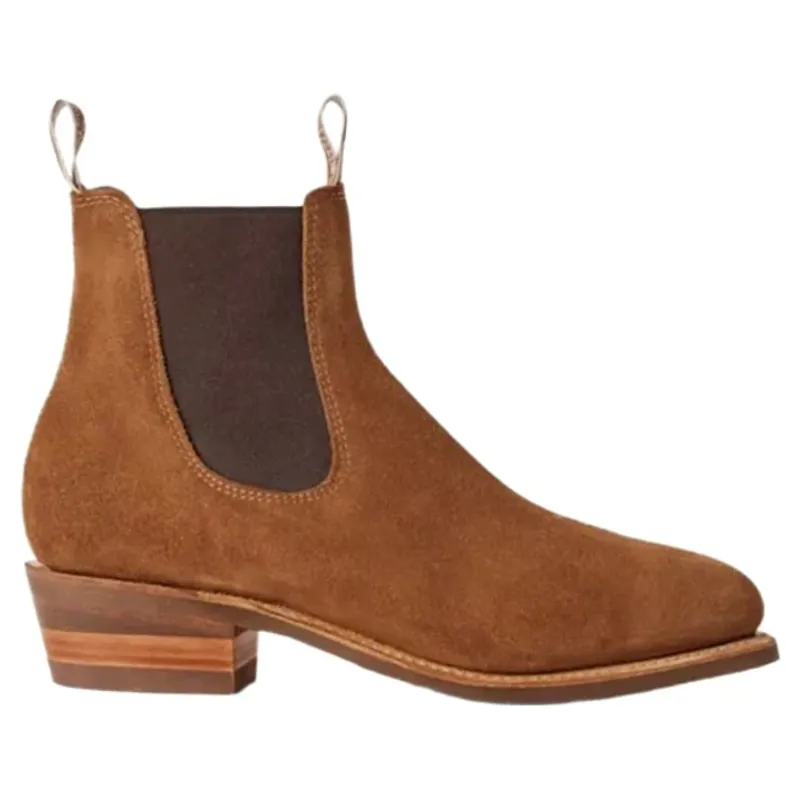 R M Williams Comfort Lady Yearling Chelsea Boot in Cedar Suede