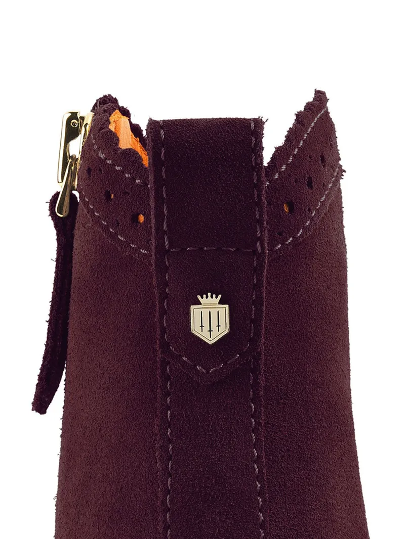 Fairfax and Favor Regina Ankle Boot in Plum Suede-2