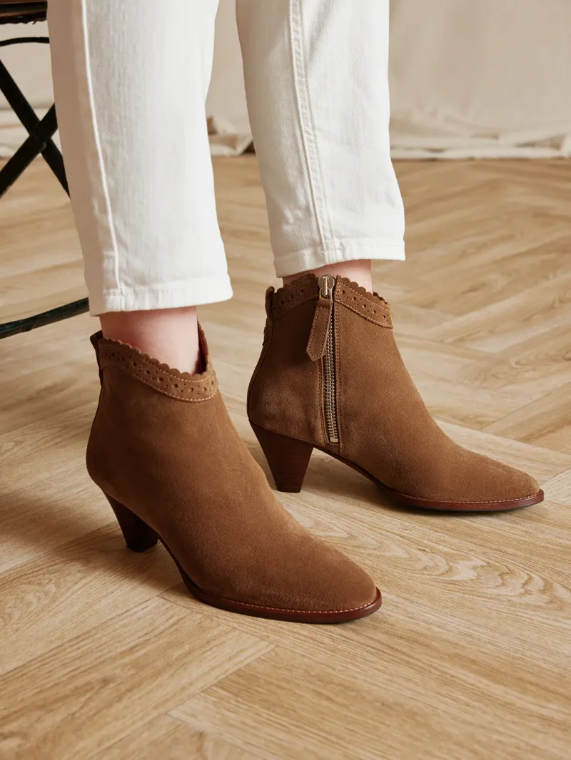 Fairfax and Favor Regina Ankle Boot in Tan Suede-4