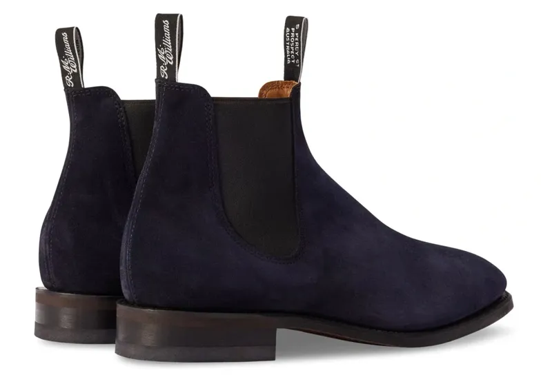 R M Williams Comfort Craftsman Boot in Midnight Suede-4