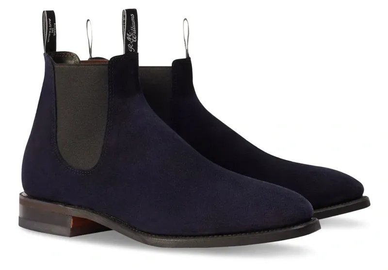 R M Williams Comfort Craftsman Boot in Midnight Suede-1