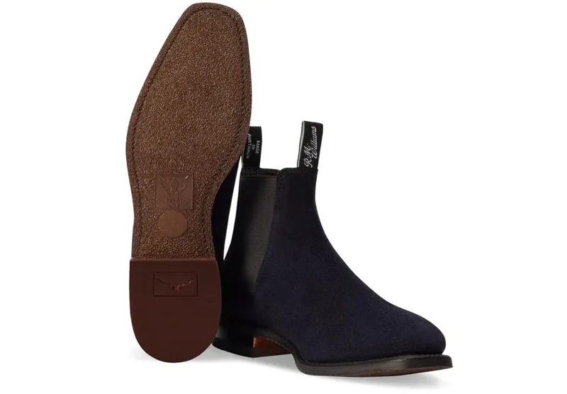 R M Williams Comfort Craftsman Boot in Midnight Suede-2