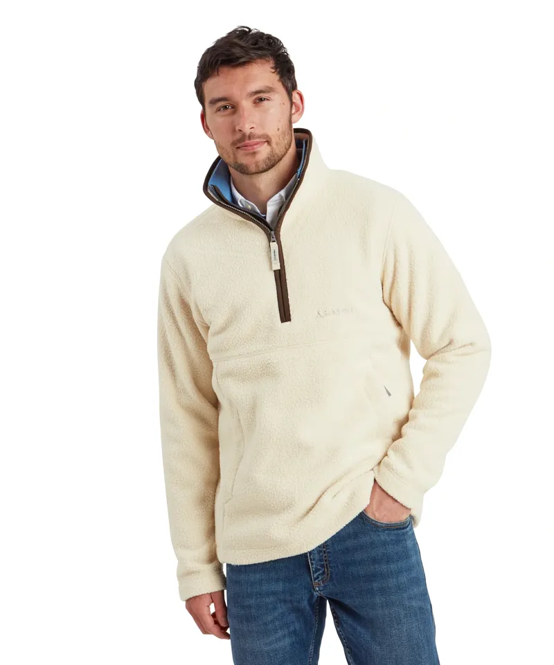 Schoffel Berkeley Retro Quarter Zip Fleece in Ecru-1
