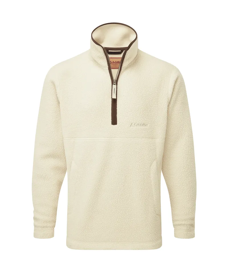 Schoffel Berkeley Retro Quarter Zip Fleece in Ecru