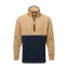 Schoffel Berkeley Retro Quarter Zip Fleece in Tan/True Navy