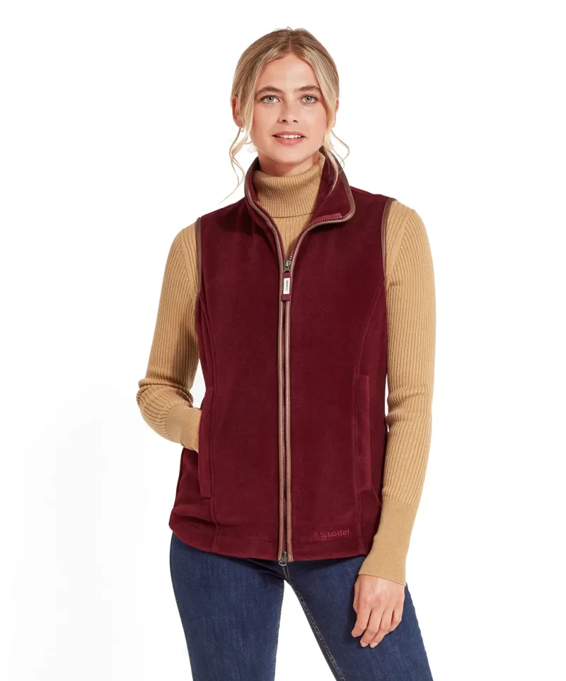 Schoffel Lyndon Fleece Gilet in Claret-3