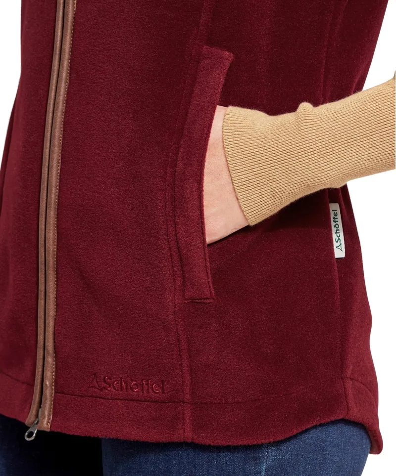 Schoffel Lyndon Fleece Gilet in Claret-1