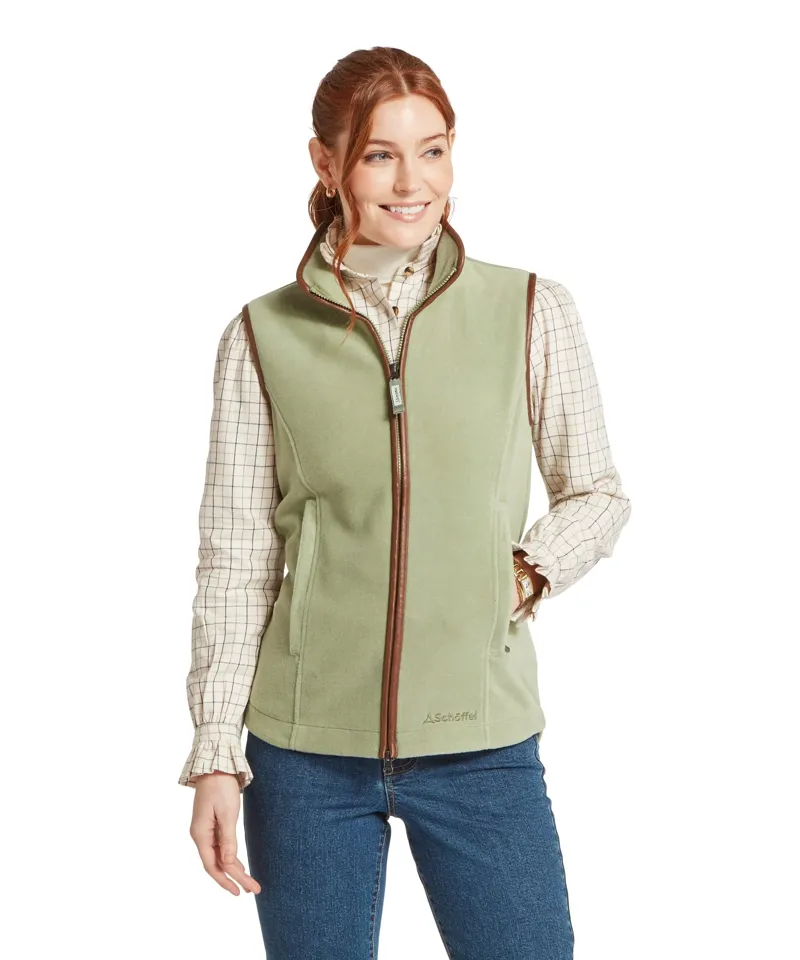 Schoffel Lyndon Fleece Gilet in Sage-1