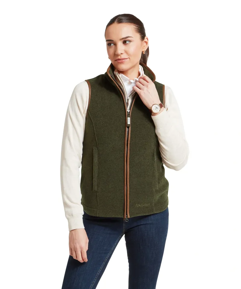 Schoffel Lyndon Fleece Gilet in Dark Olive-1