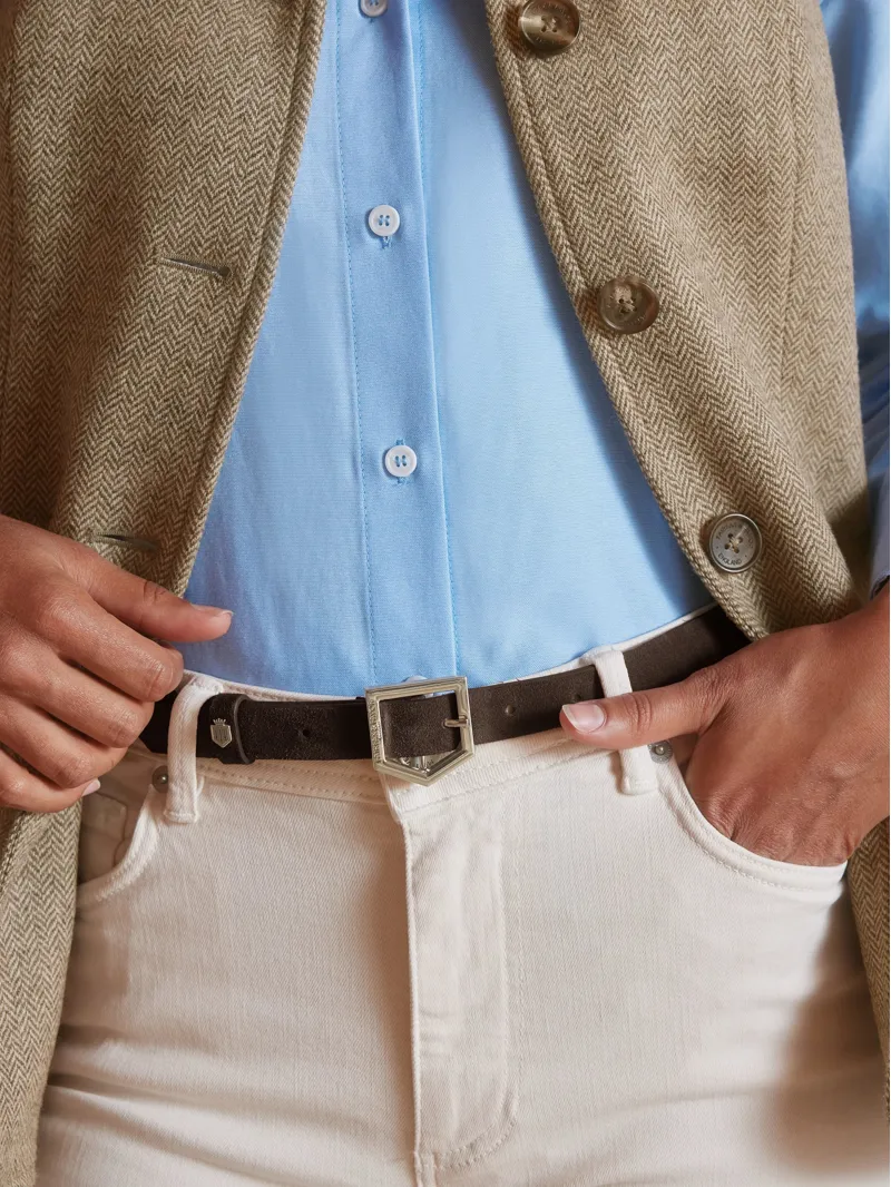 Fairfax and Favor Sennowe Belt in Chocolate Suede-4