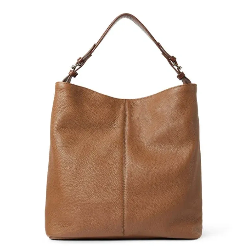 Fairfax and Favor Tetbury Handbag in Pebbled Tan Leather