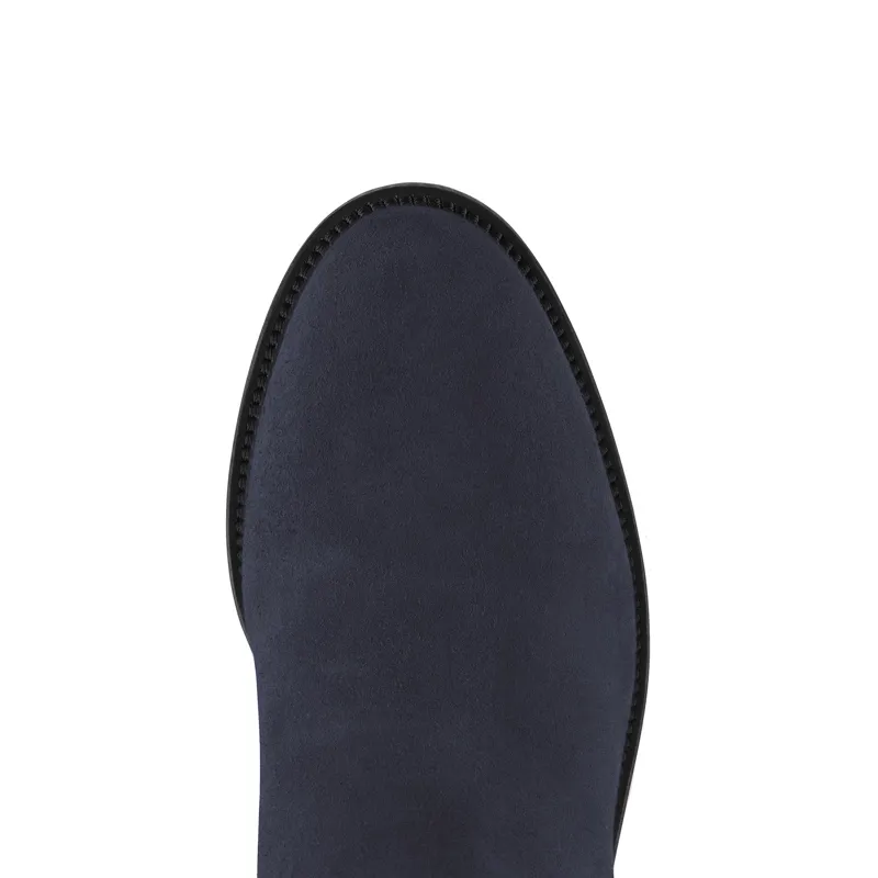 Fairfax and Favor Regina Flat Boot Regular Fit in Navy Suede-5