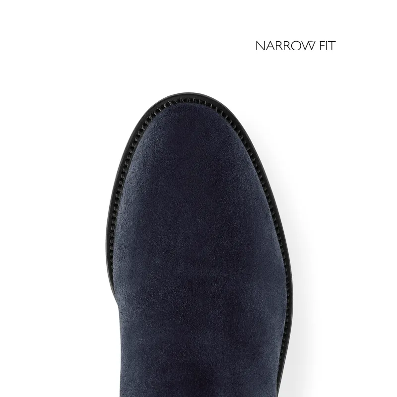 Fairfax and Favor Regina Flat Boots Narrow Fit in Navy Suede-5